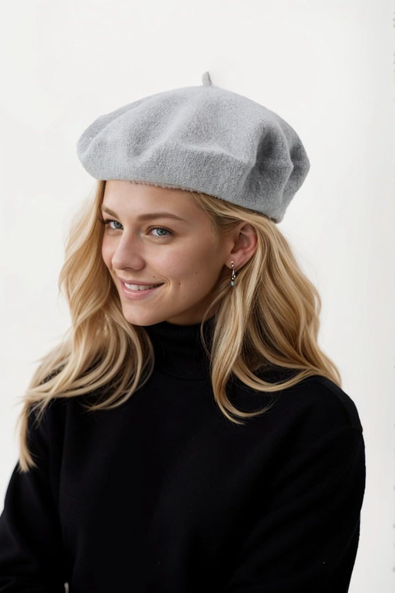 EGANO Women's ​​Beret Hats​​ - French Wool Blend Winter Cap, 70% Wool All-Season Soft ​​Beret Hats for Women​​ (Multi-Color)​ - Image 2